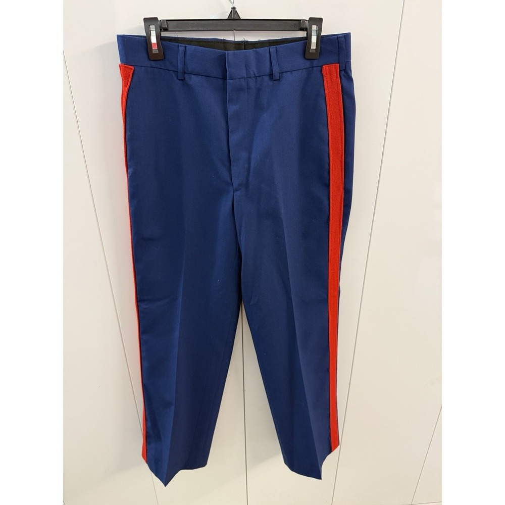 USMC Marine Corps Dress Blues Trousers Pants 33L (32x31) Blood Stripe
